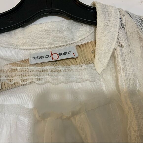 REBECCA BEESON white LACE TOP cover size 1 - Picture 6 of 6